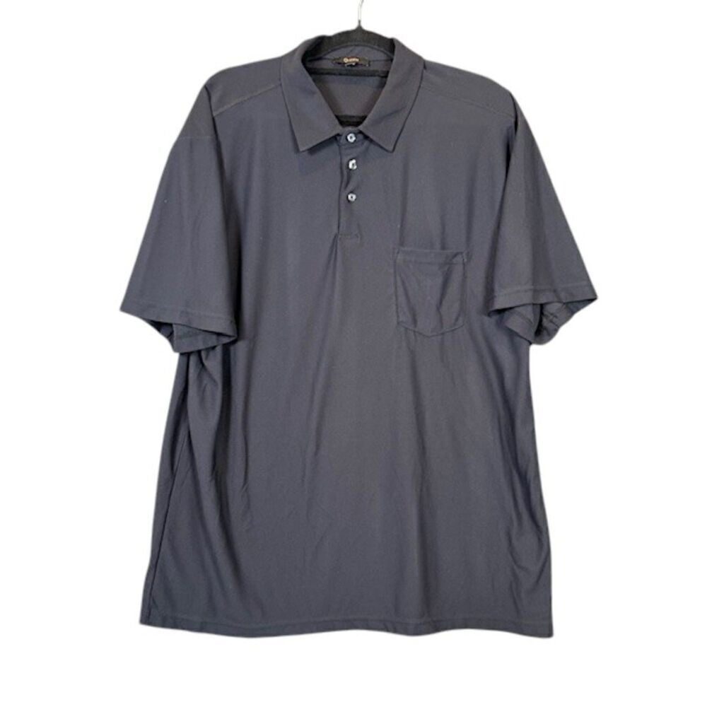 Quince Performance Tech‎ Pique Polo Golf Men's Black Chest Pocket Size XL